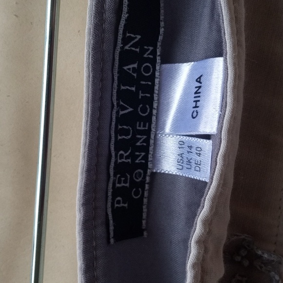 PERUVIAN COLLECTION,Elegant Cream Skirt, COTTON, Silk, Boho, Festival, Vacation - Picture 3 of 6